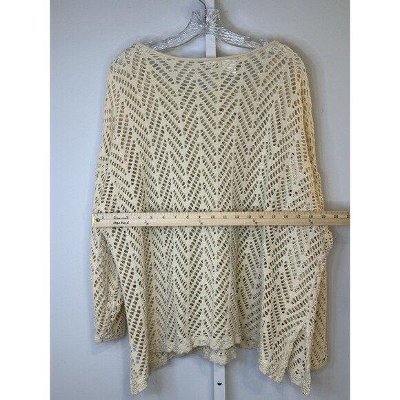 Jacque & KoKo Women’s 18/20 Plus Crochet Sweater Cream Open Knit Boho Vintage - Picture 3 of 6